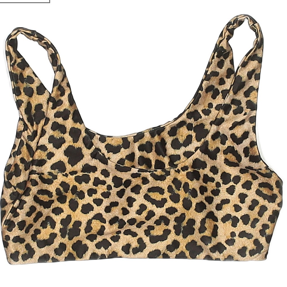 danielle guizio leopard print swimsuit top
